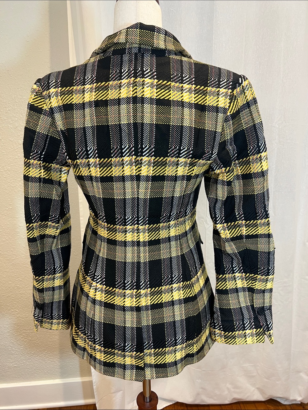 GREY LAB Black and Yellow Plaid Blazer Jacket. Size L. NWT - Picture 3 of 9